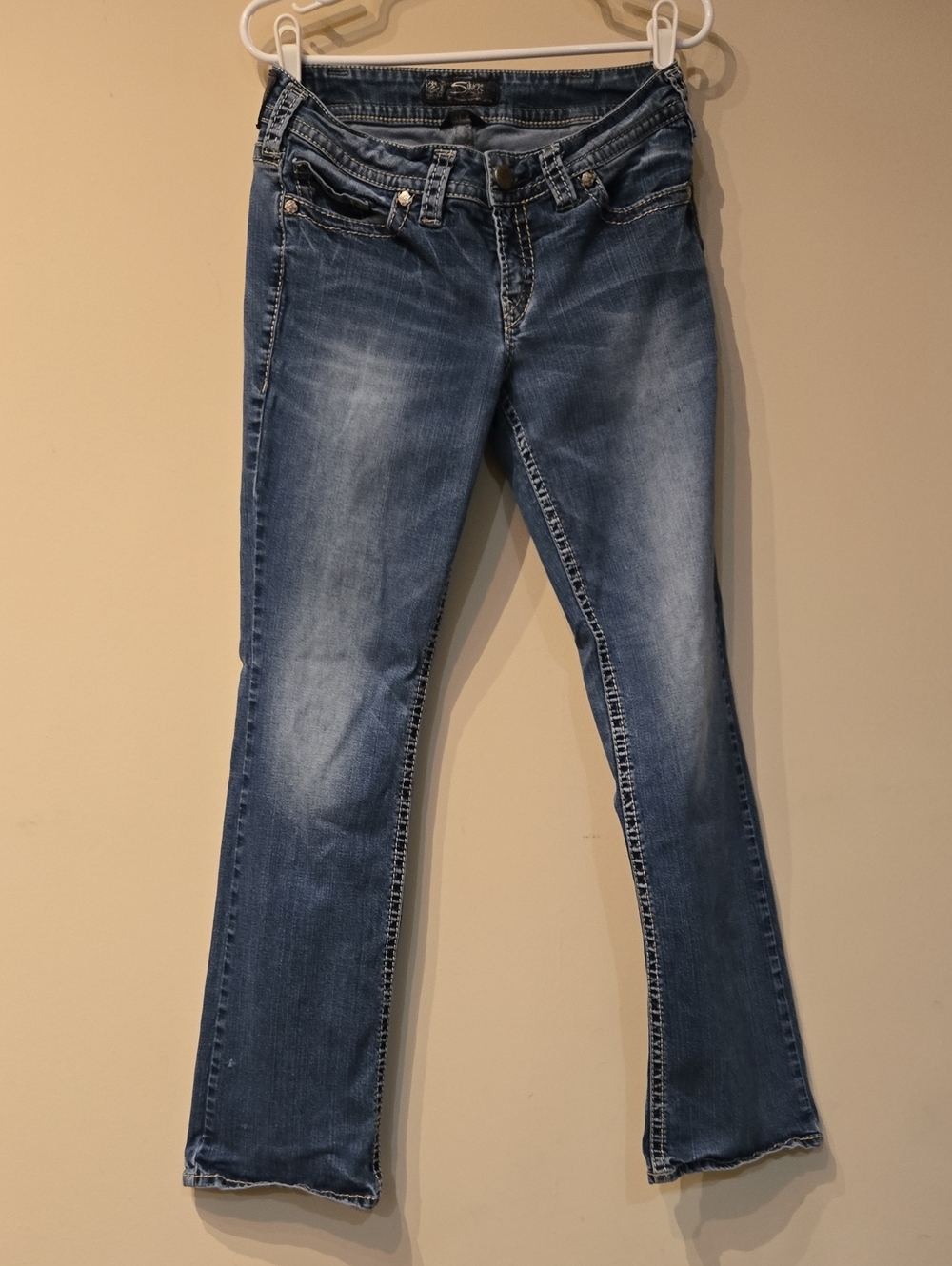 Silver Jeans Classic Mid-Rise Blue Flare Jeans